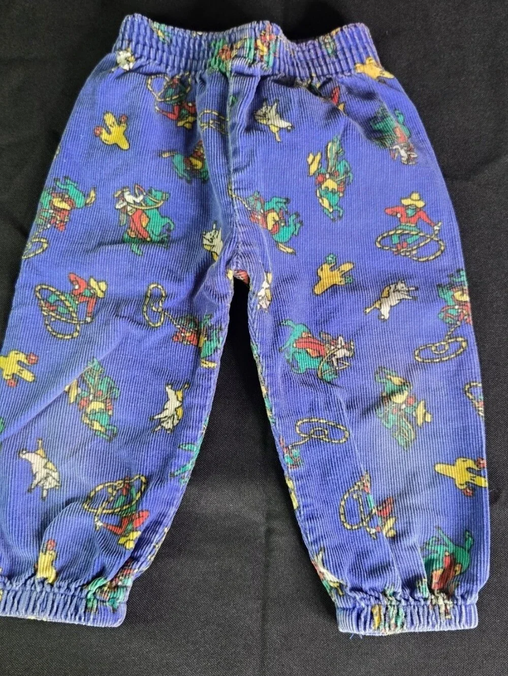 Vintage Perfect Pals Blue Corduroy Cowboy & Indians Pants 12 Mo